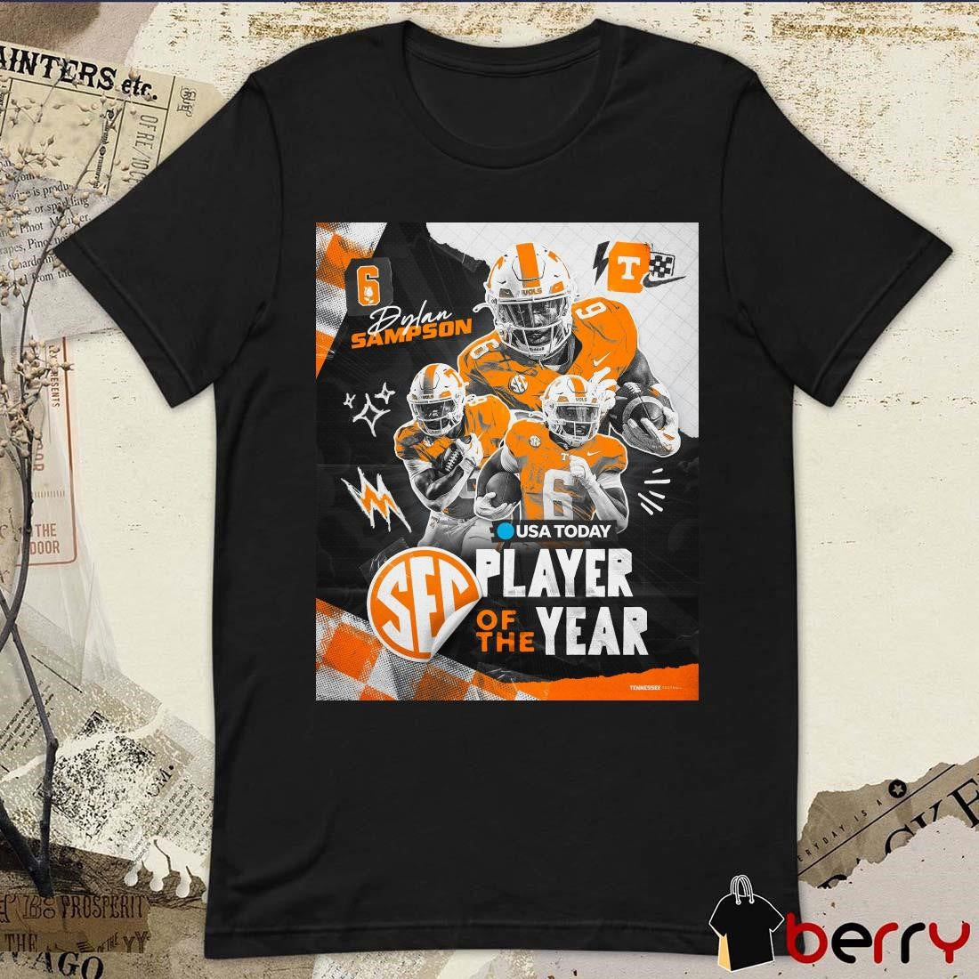 Tennessee Vols Dylan Sampson 2024 SEC Player of the Year USA Today Poster t-shirt