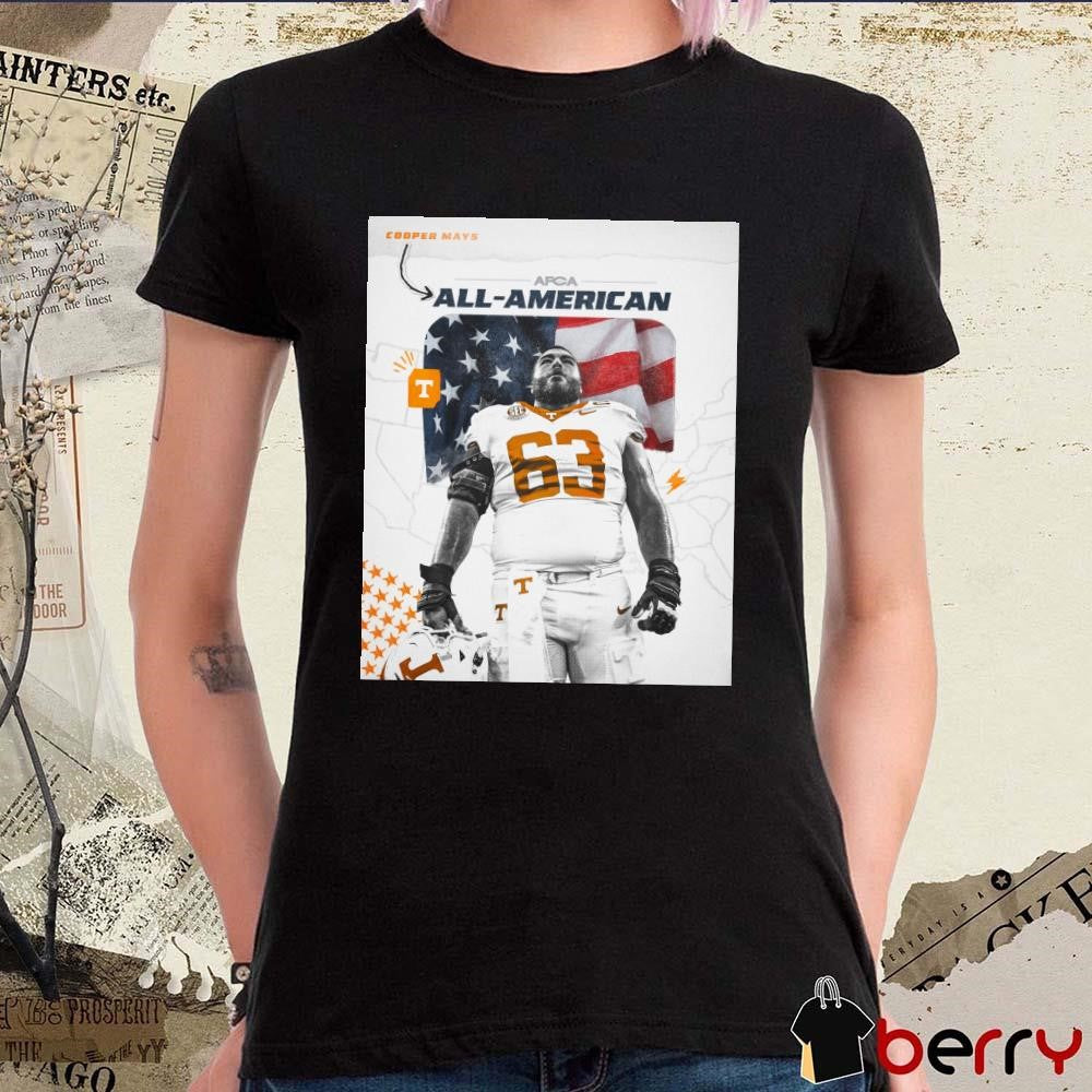 Tennessee Vols Football Cooper Mays 2024 AFCA All-America Honors Poster t-shirt