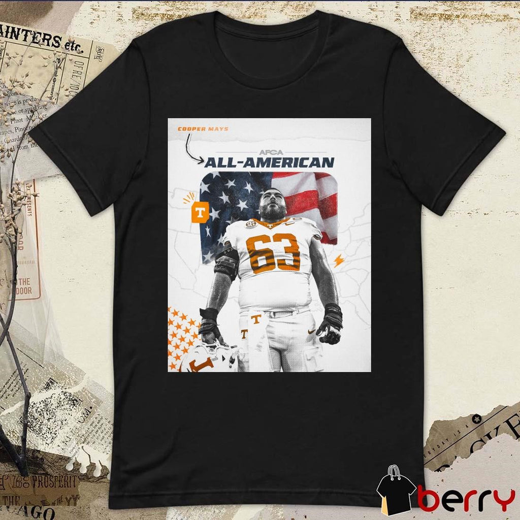 Tennessee Vols Football Cooper Mays 2024 AFCA All-America Honors Poster t-shirt
