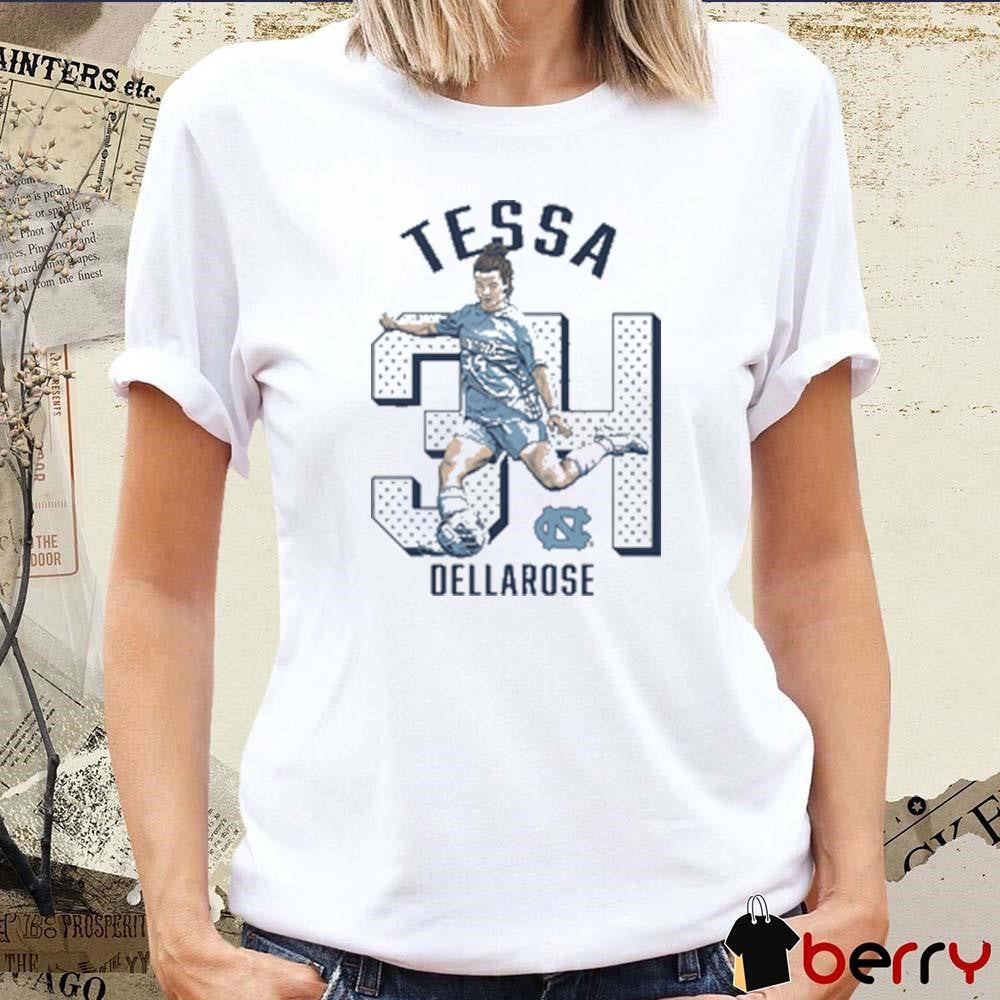 Tessa DellaRose #34 North Carolina Tar Heels Cartoon t-shirt