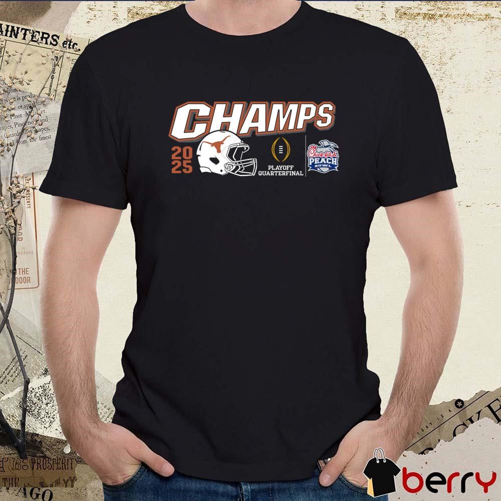 Texas Longhorns 2025 Playoff Quarterfinal Chick-fil-A Peach Bowl Champs Helmet t-shirt