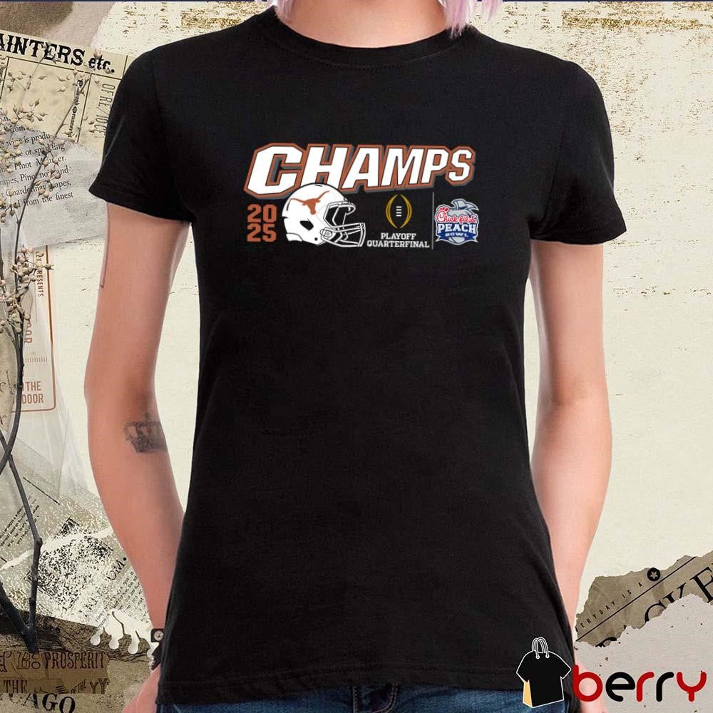 Texas Longhorns 2025 Playoff Quarterfinal Chick-fil-A Peach Bowl Champs Helmet t-shirt