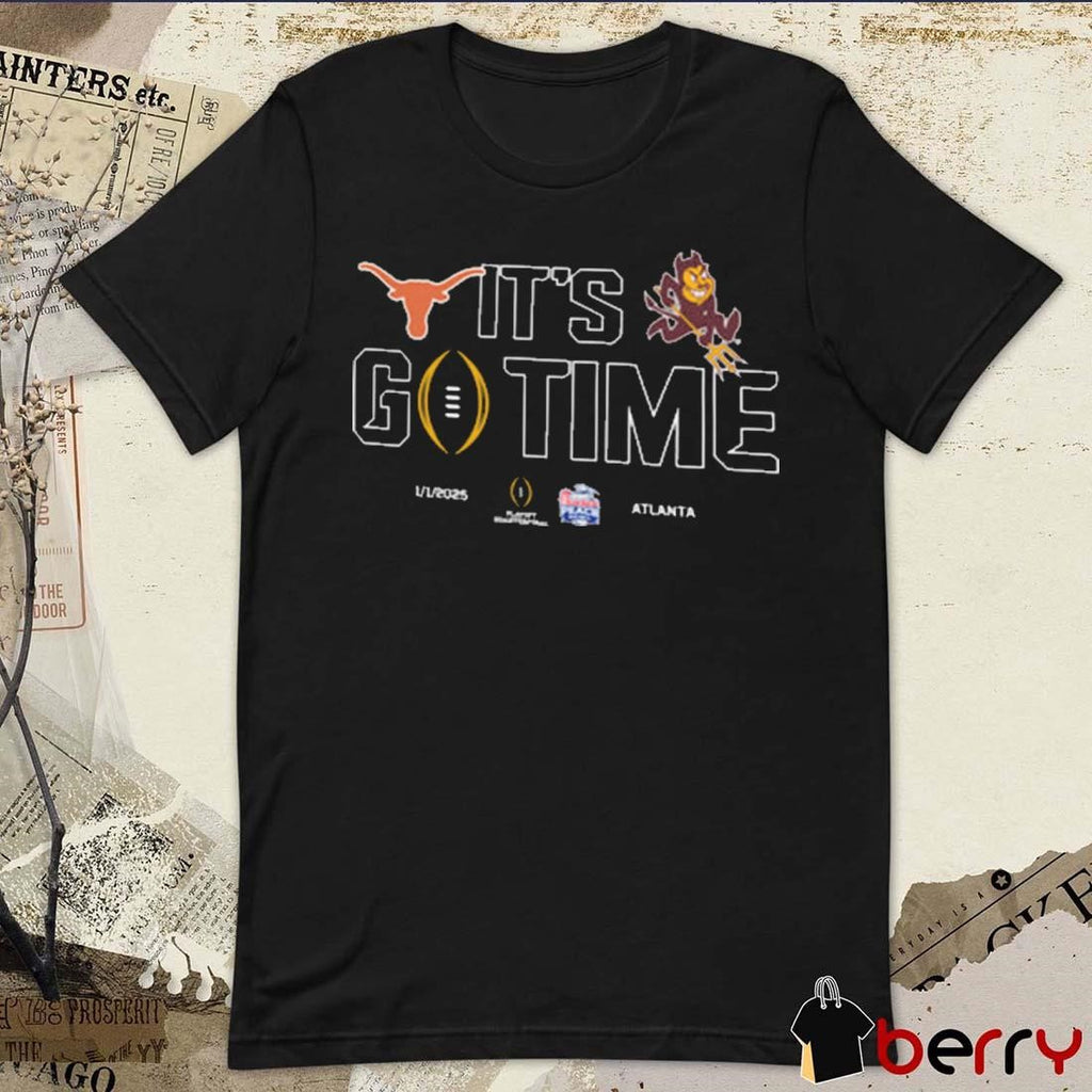 Texas Longhorns Vs Arizona State Sun Devils It’s Go Time CFP Peach Bowl Jan 1 2025 t-shirt