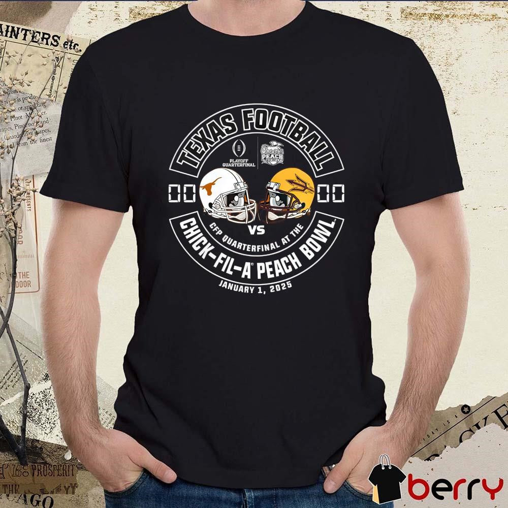 Texas Longhorns Vs Arizona State Sun Devils Score CFP Quarterfinal At The Chick-Fil-A Peach Bowl Jan 1 Helmet NCAA t-shirt