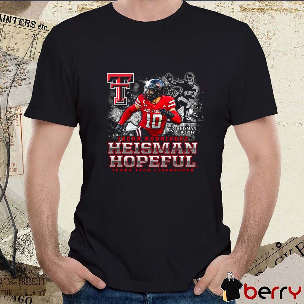 Texas Tech Red Raiders Jacob Rodriguez Heisman Hopeful Logos t-shirt