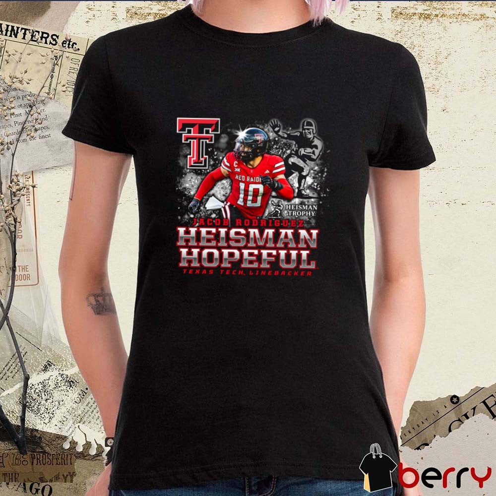 Texas Tech Red Raiders Jacob Rodriguez Heisman Hopeful Logos t-shirt