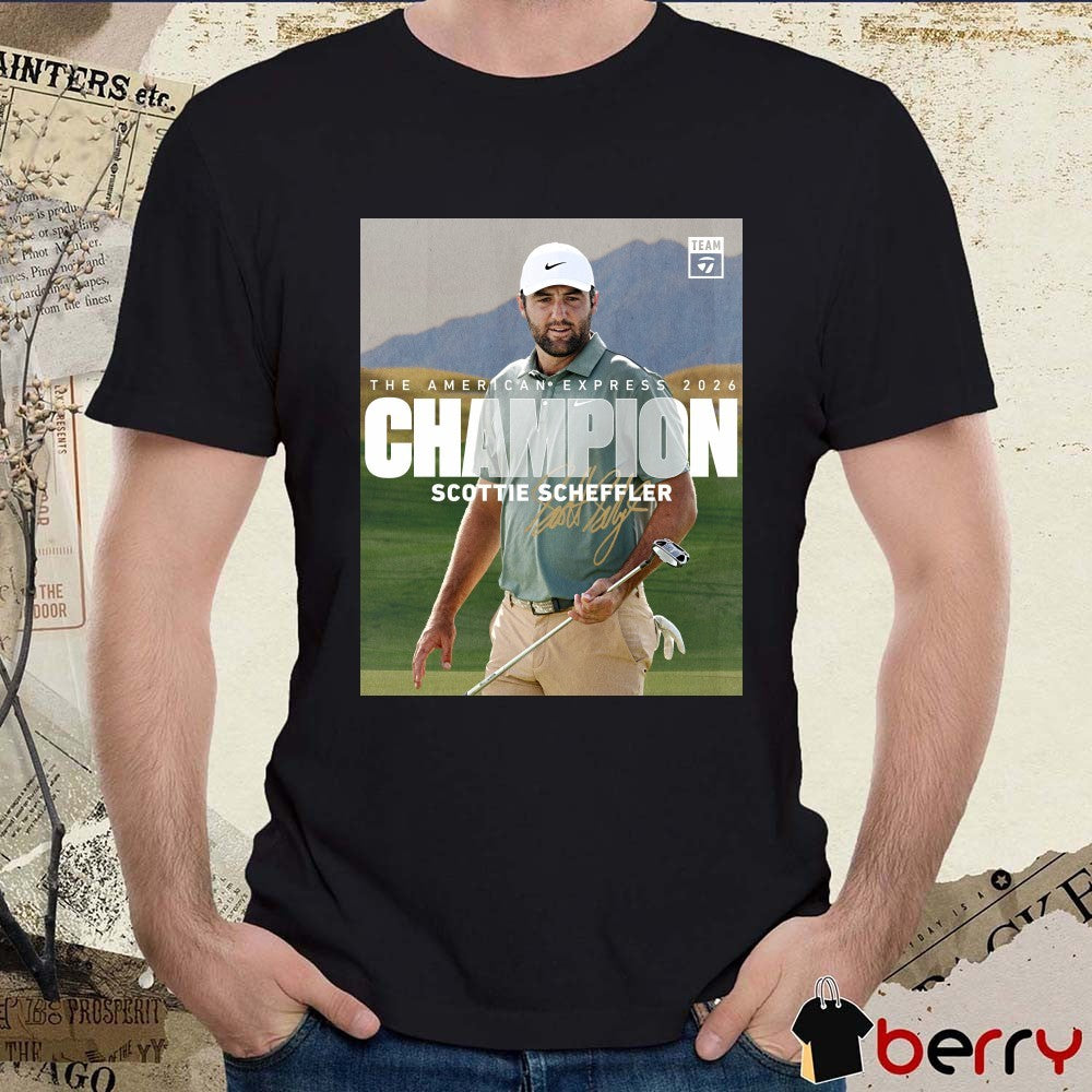 The American Express 2026 Champion Scottie Scheffler Signature Poster t-shirt