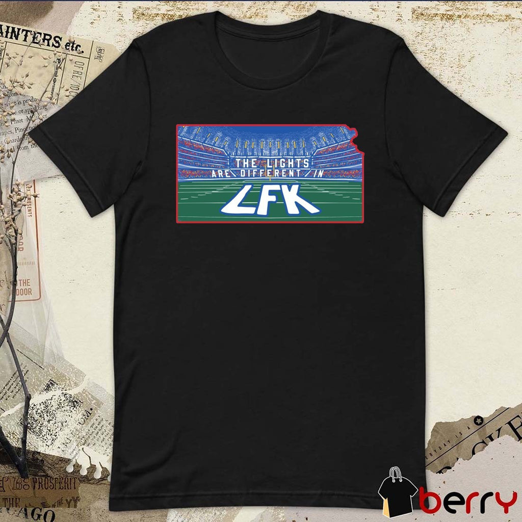 The Lights are Different In LFK Stadium Kansas Jayhawks Football NCAA t-shirt