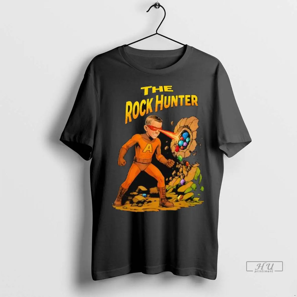 Official The Rock Hunter Comic Style Geology Superhero T Shirt