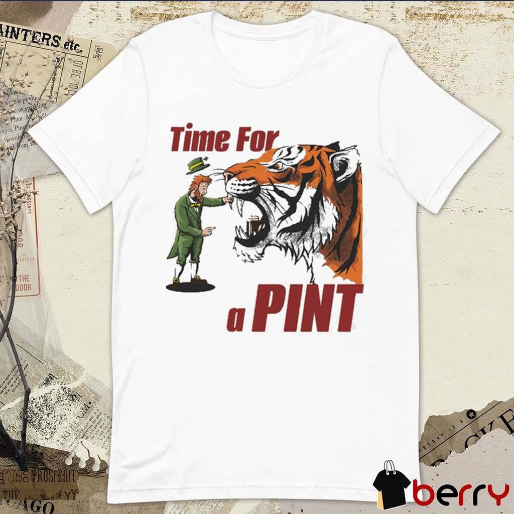 Time For A Pint Saint Patrick’s Day 2025 Tiger t-shirt