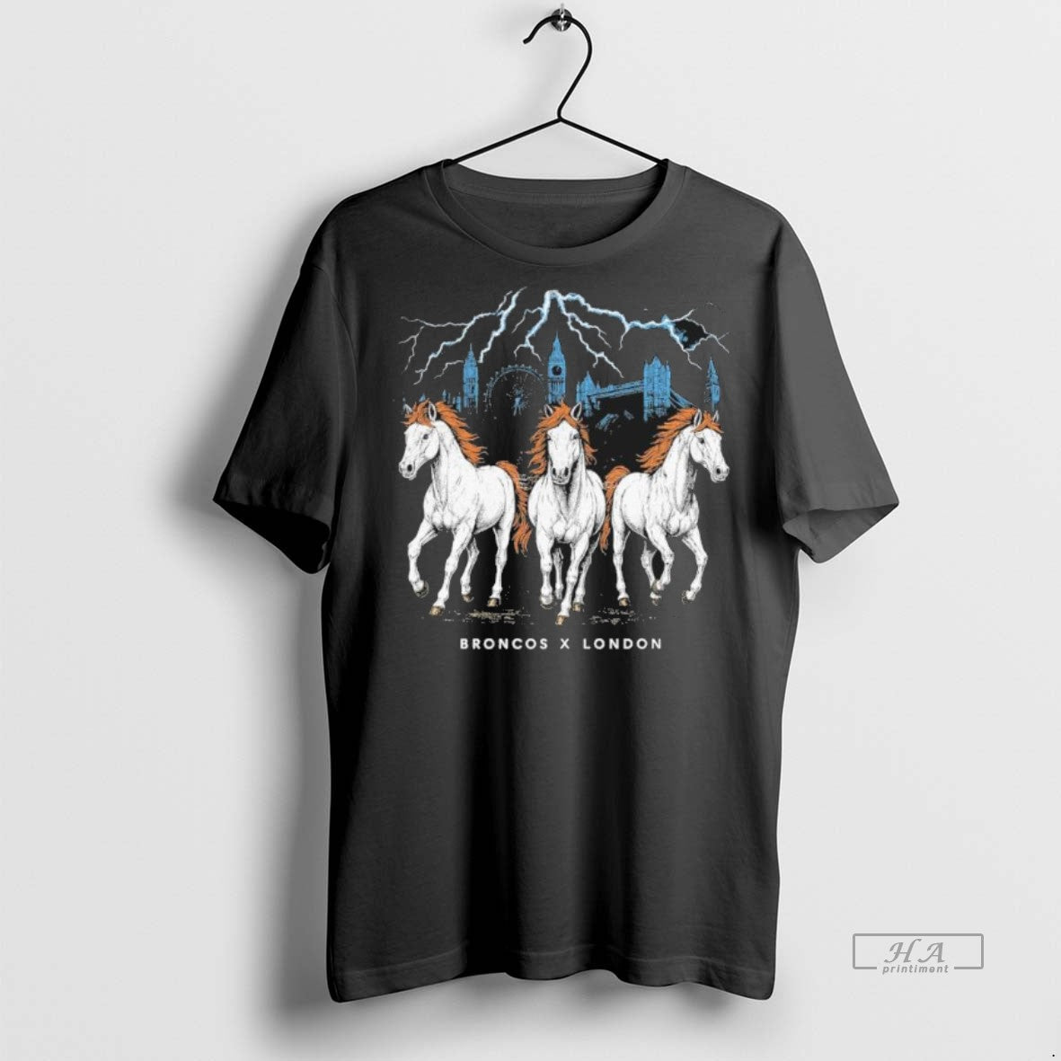 Official Trendy Broncos X London Game Three Horse Power Tee Sweater