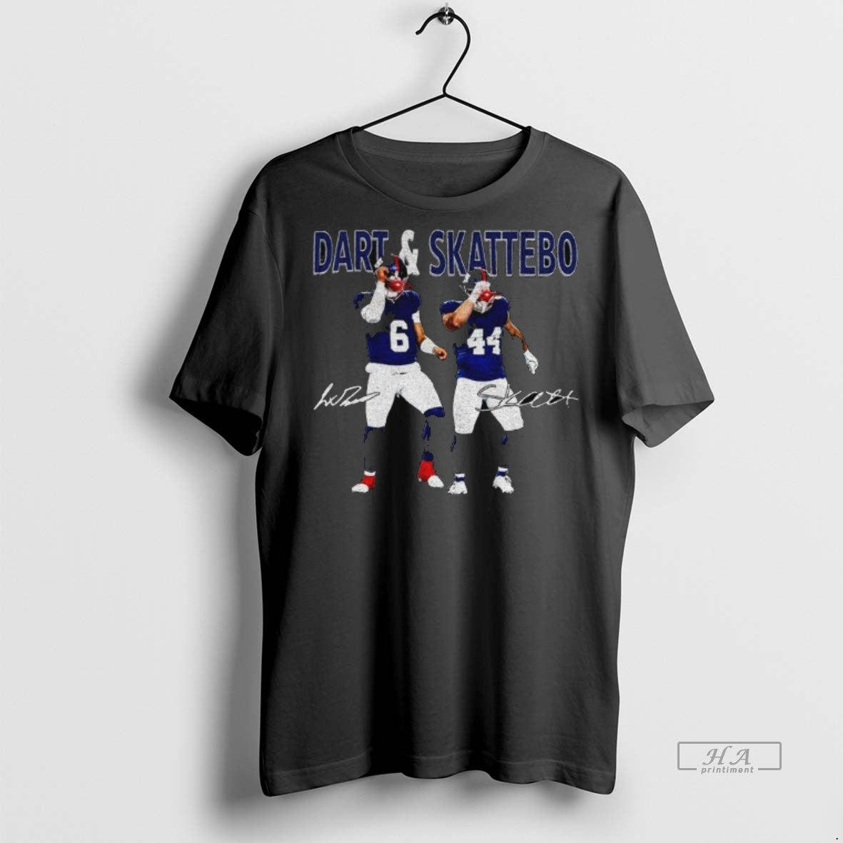 Official Trendy Jaxson Dart Cam Skattebo Laser Eyes New York Football Signature Retro Tee Sweater