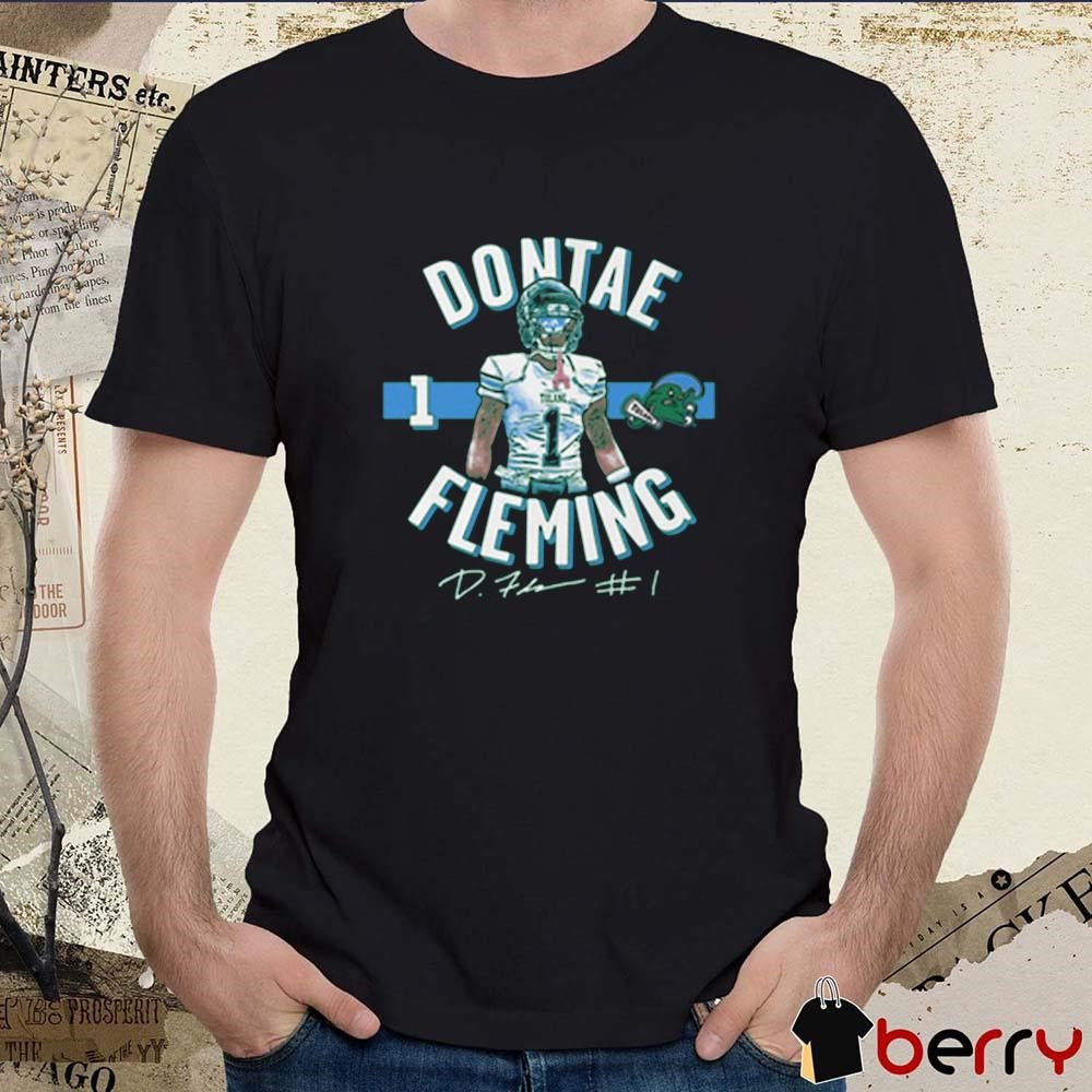 Tulane Green Wave Dontae Fleming #1 Signature t-shirt