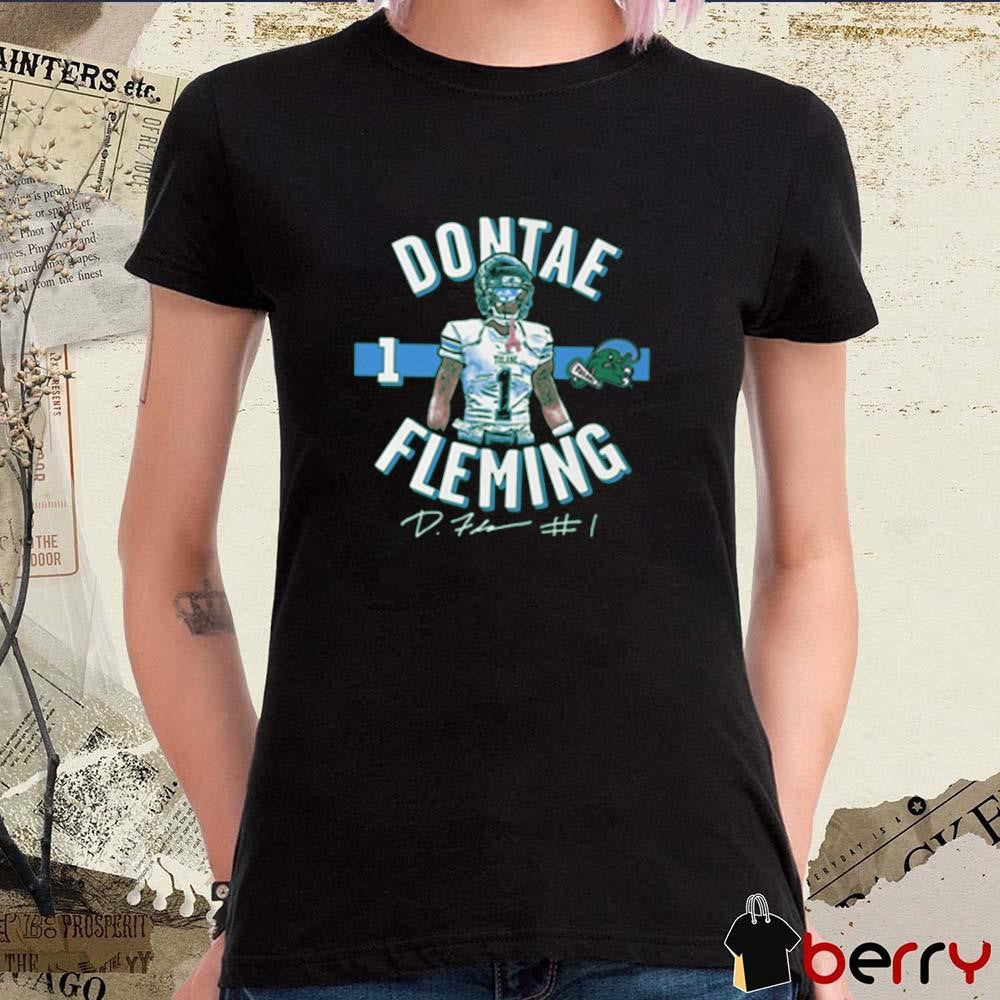 Tulane Green Wave Dontae Fleming #1 Signature t-shirt