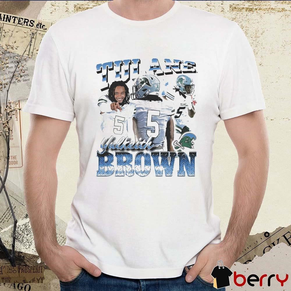 Tulane Green Wave Yulkeith Brown Graphic t-shirt