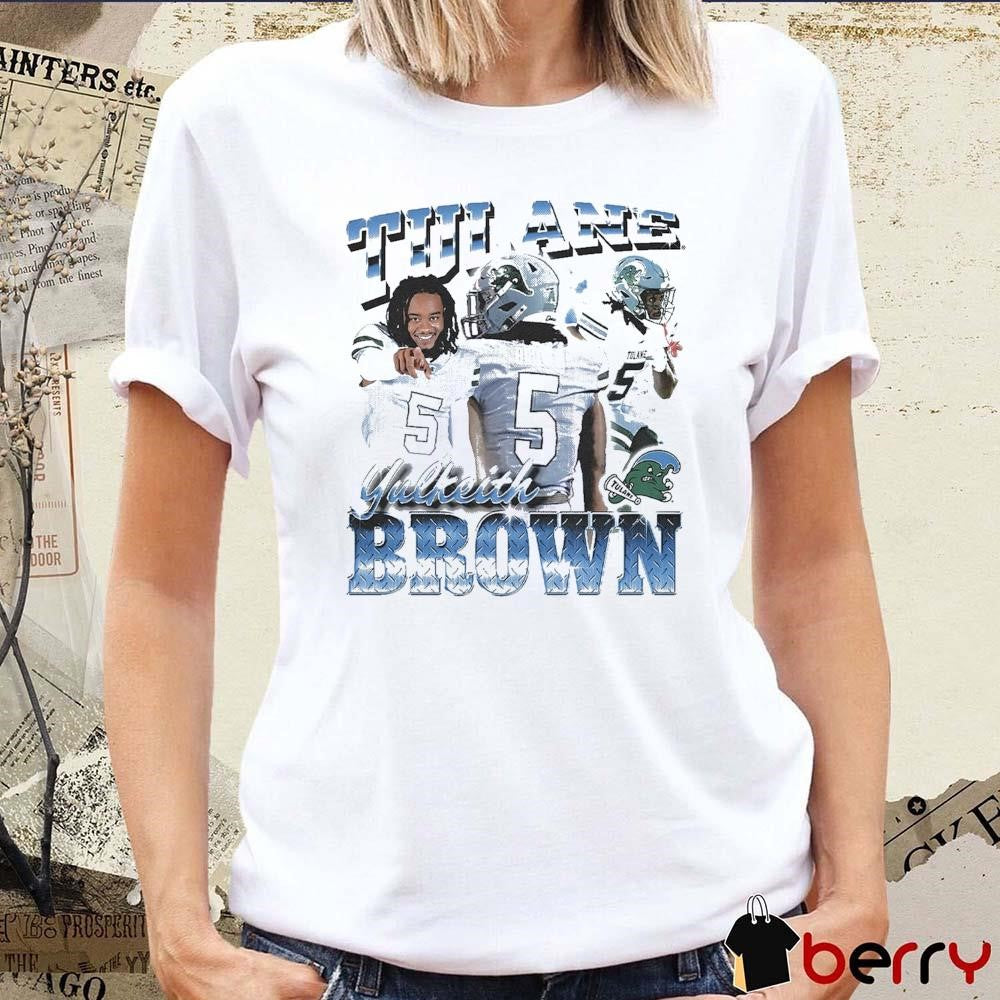 Tulane Green Wave Yulkeith Brown Graphic t-shirt