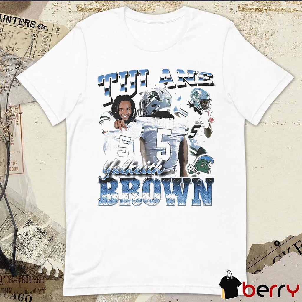 Tulane Green Wave Yulkeith Brown Graphic t-shirt