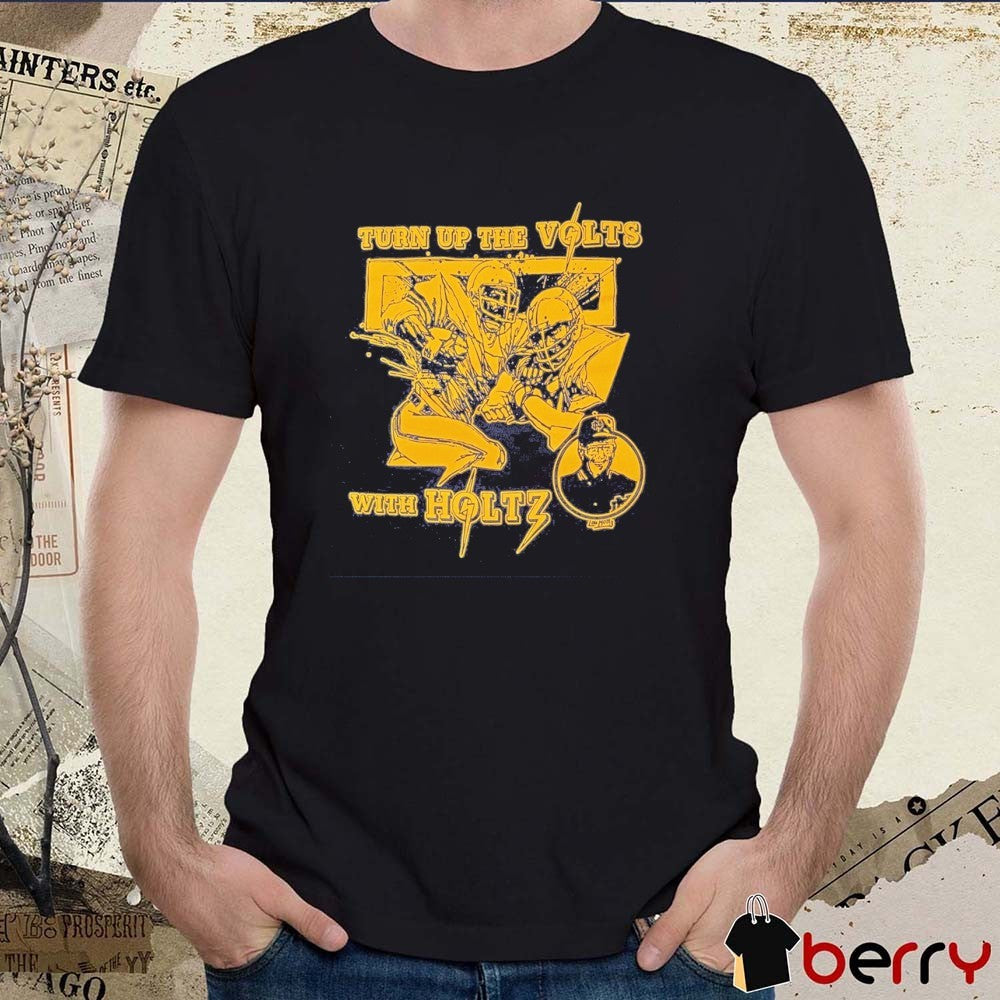 Turn Up The Volts With Holtz Notre Dame Lou Holtz 1973-2026 t-shirt
