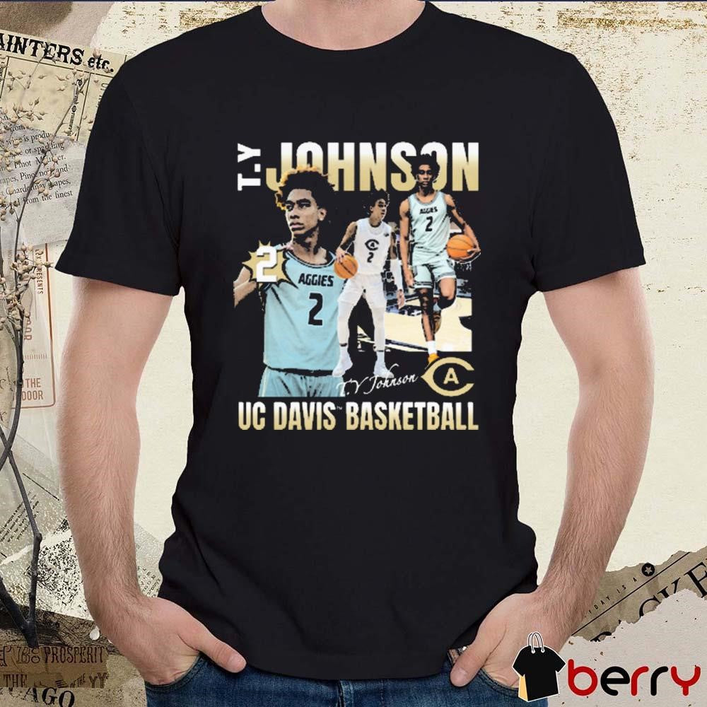 Ty Johnson UC Davis Aggies Basketball Signature Graphic t-shirt