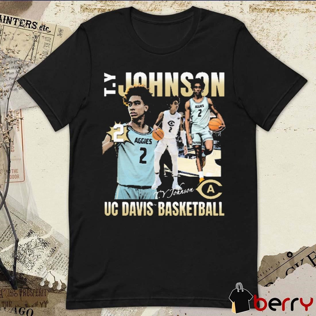 Ty Johnson UC Davis Aggies Basketball Signature Graphic t-shirt