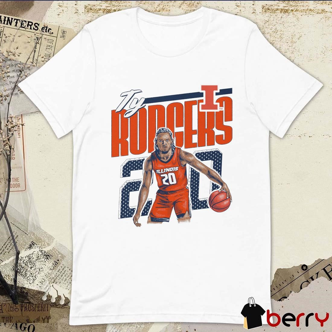 Ty Rodgers Illinois Fighting Illini Illustration Sport t-shirt