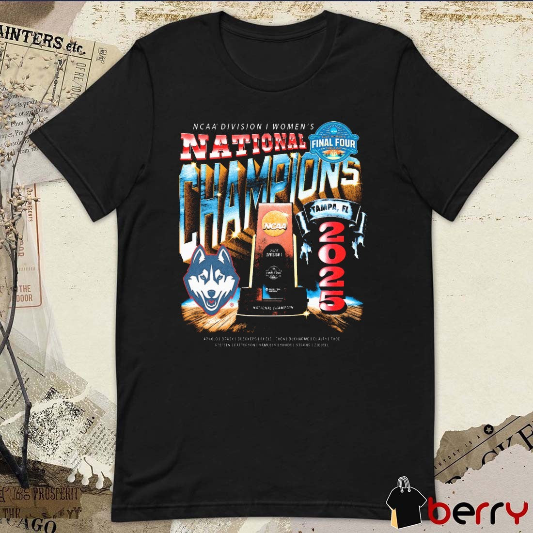 UConn Huskies NCAA Division I Women’s Basketball National Champions Street Arnold Brady Bueckers t-shirt