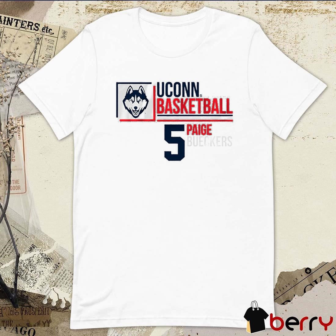 UConn Huskies Paige Bueckers 5 Name Stack 2025 t-shirt