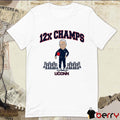 UConn Huskies Women’s Basketball Geno Auriemma 12x Champs Caricature t-shirt