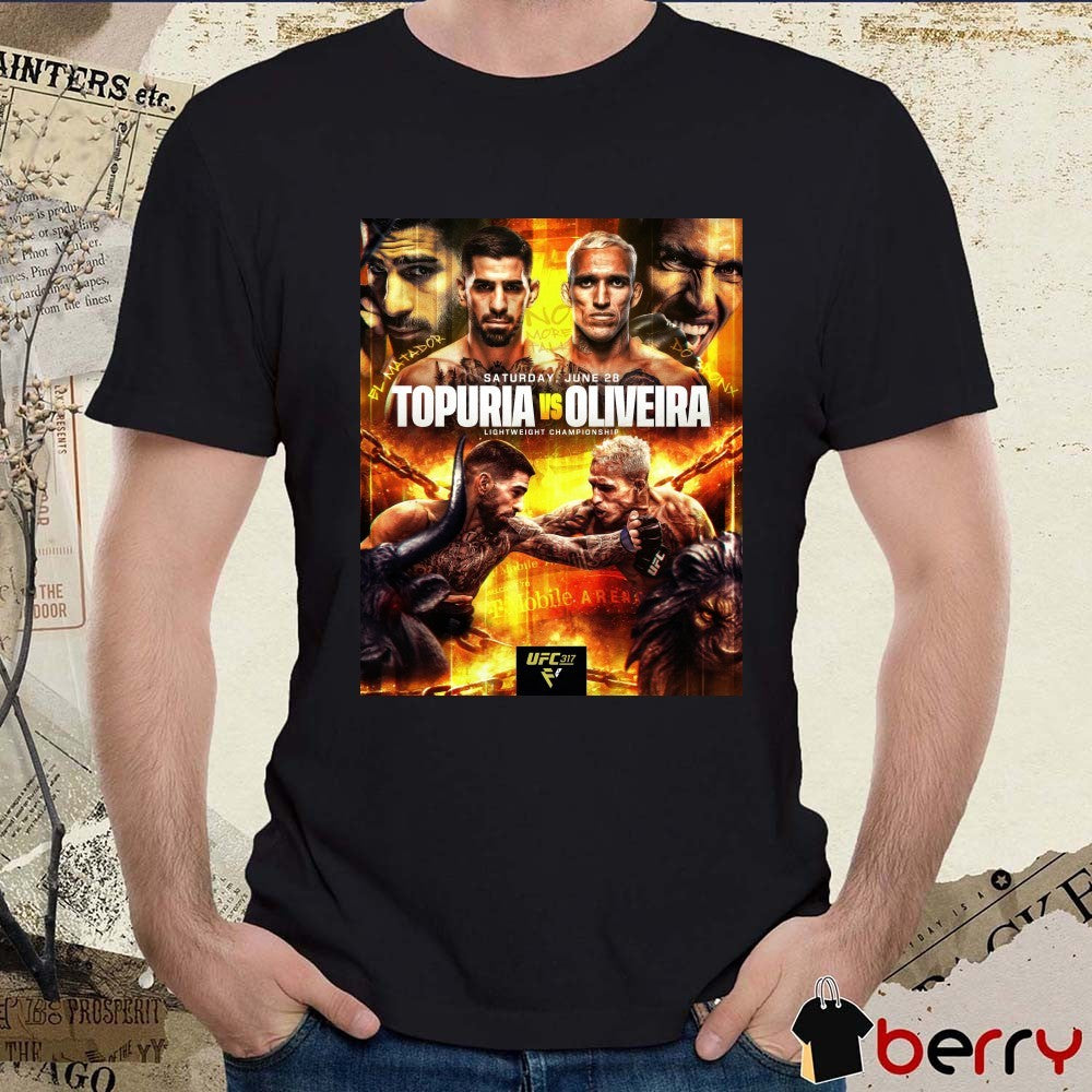UFC 317 Ilia Topuria El Matador and Charles Oliveira Do Bronx Lightweight Championship Saturday June 28 2025 Poster t-shirt