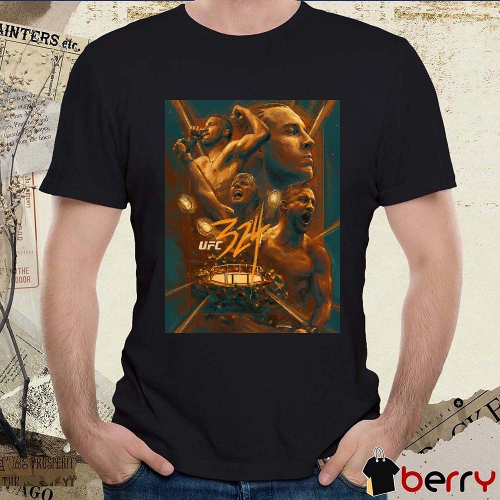 UFC 324 Gaethje vs. Pimblett Las Vegas, Nevada Robert Bruno Art Poster t-shirt