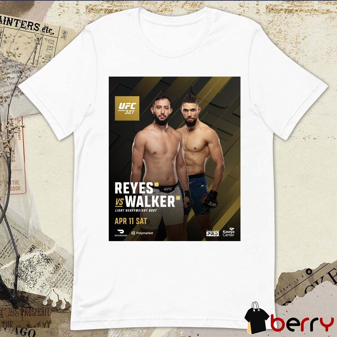 UFC 327 Reyes Vs Walker Light Heavyweight Bout April 11 2026 Poster t-shirt