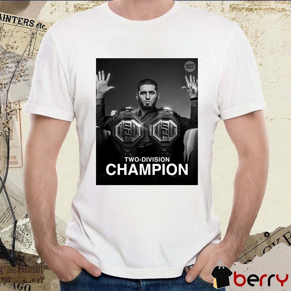 UFC Islam Makhachev Two-Division Champion ESPN MMA 2025 Poster t-shirt