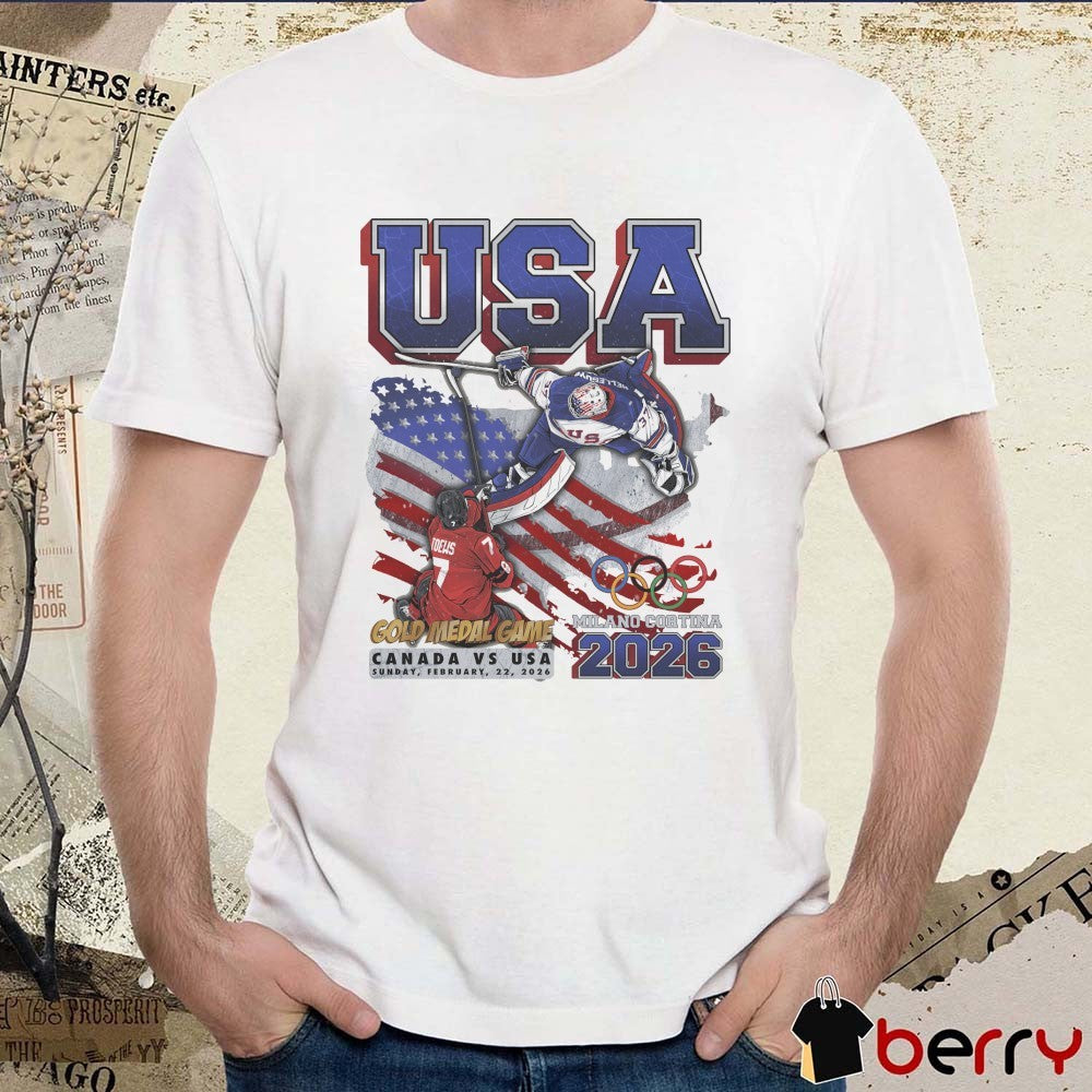 USA Hockey V2 Gold Medal Game Canada Vs USA Milano Cortina 2026 Planet Euphoria Art t-shirt