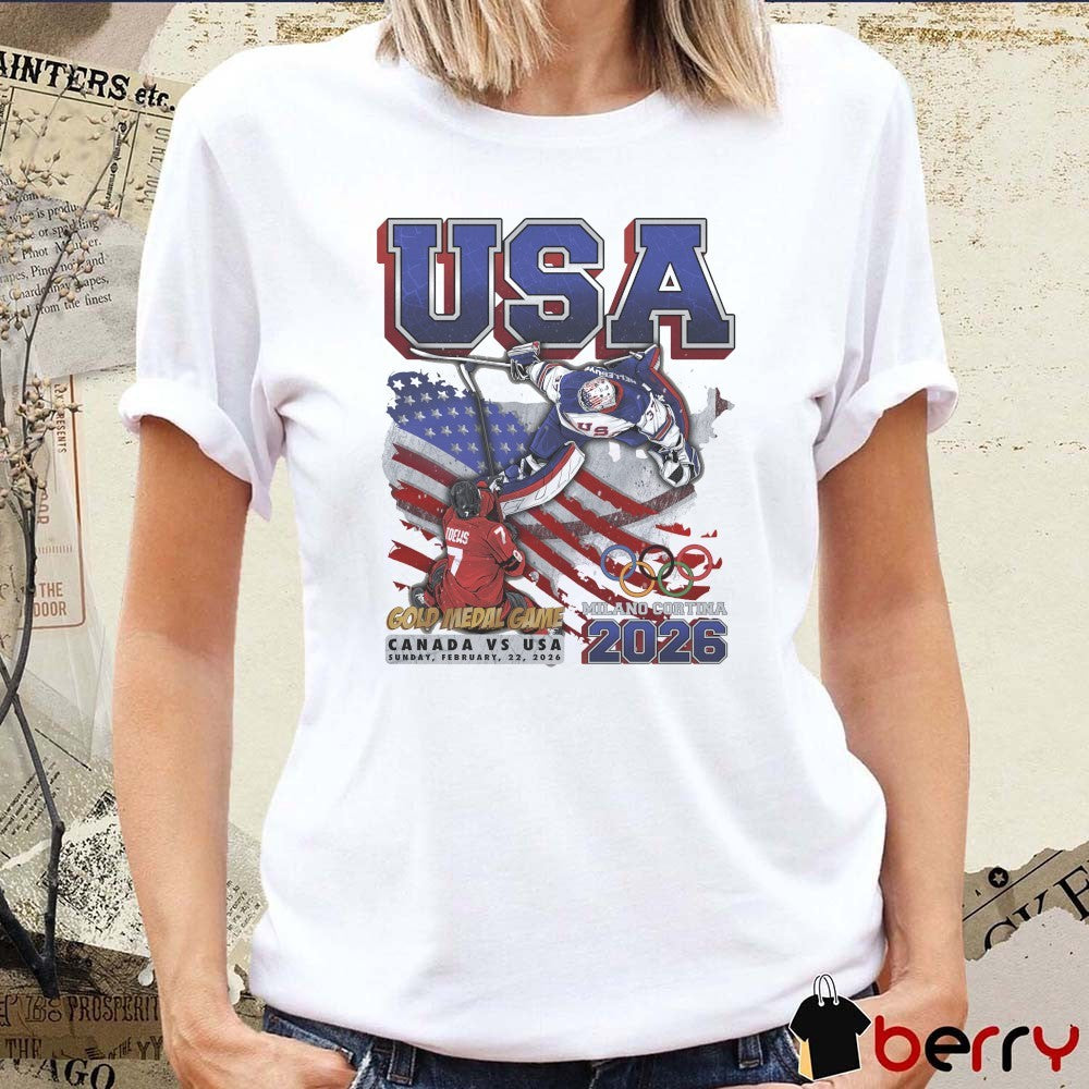 USA Hockey V2 Gold Medal Game Canada Vs USA Milano Cortina 2026 Planet Euphoria Art t-shirt