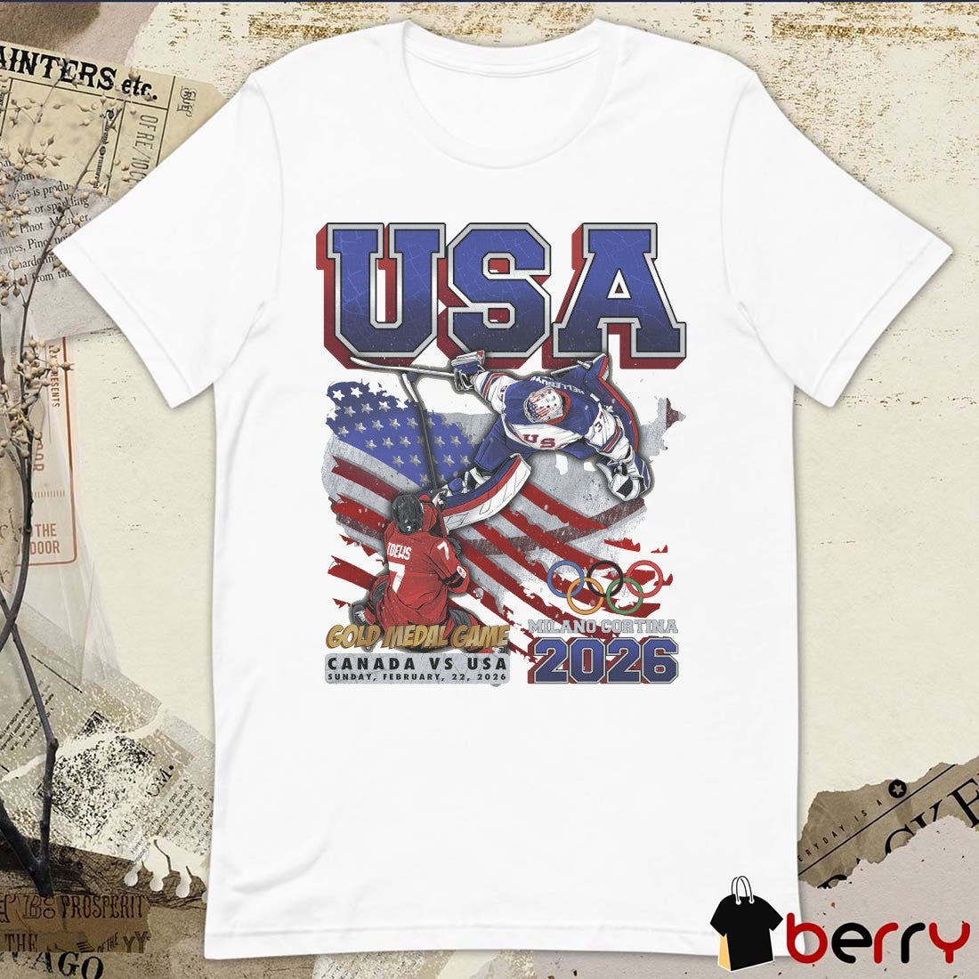 USA Hockey V2 Gold Medal Game Canada Vs USA Milano Cortina 2026 Planet Euphoria Art t-shirt