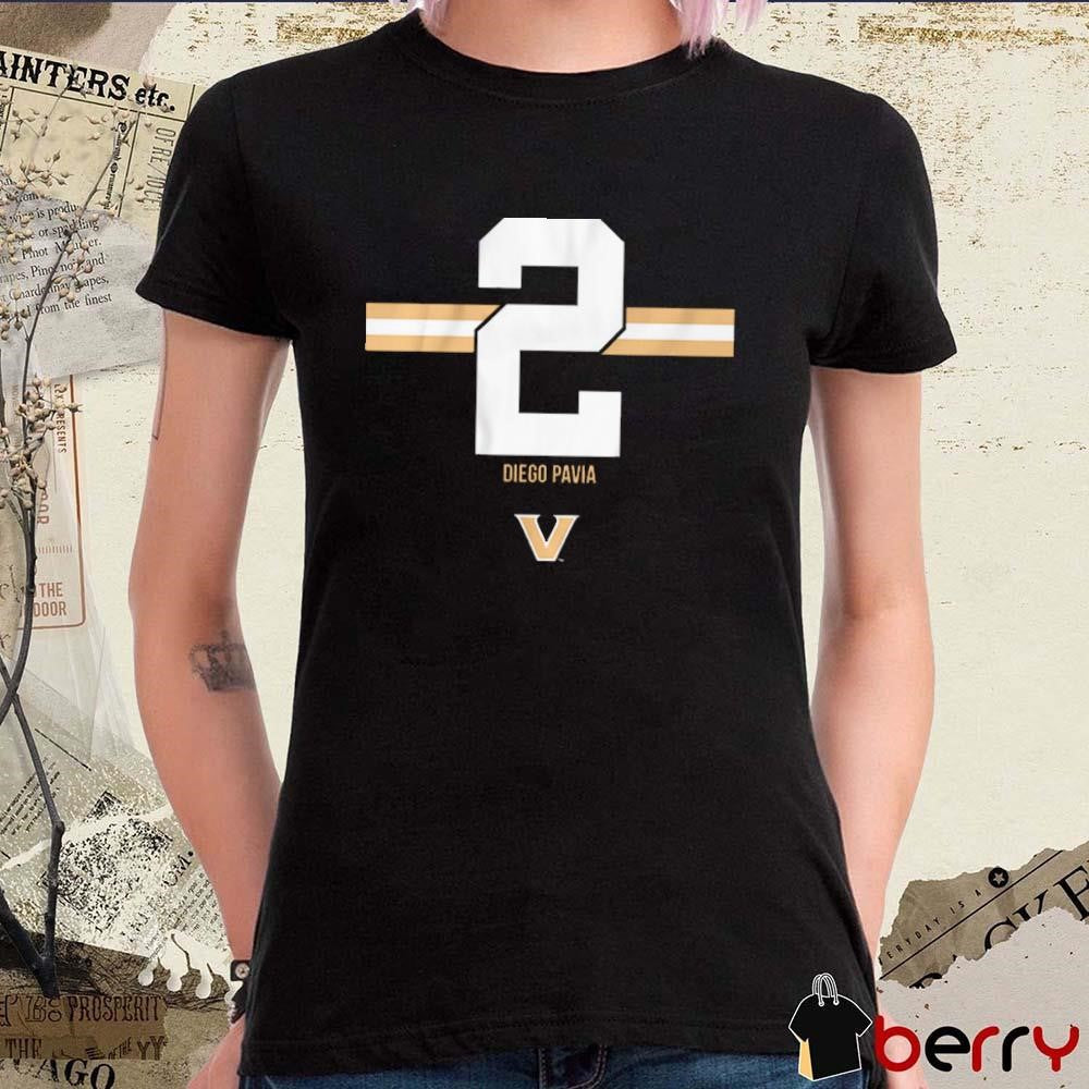 Vanderbilt Commodores Football Diego Pavia 2 Stripe t-shirt