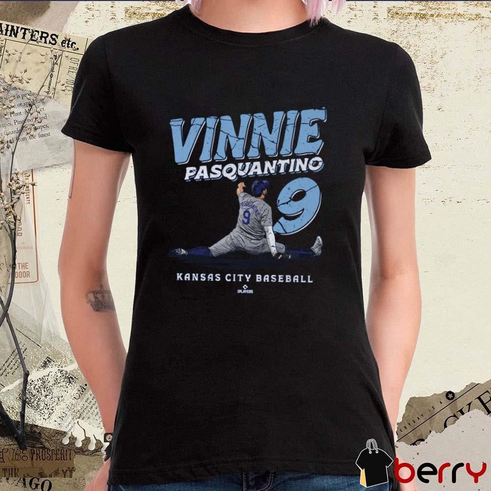 Vinnie Pasquantino #9 Kansas City Baseball Slide t-shirt