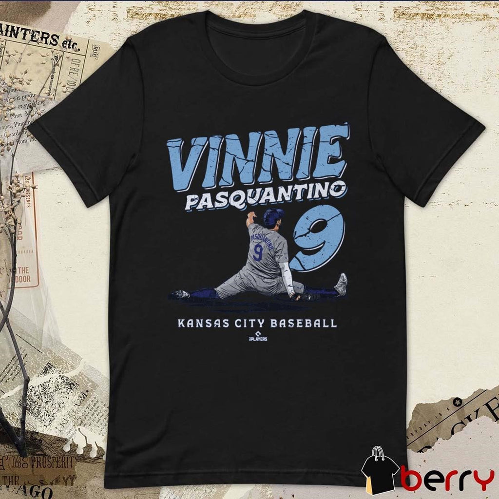 Vinnie Pasquantino #9 Kansas City Baseball Slide t-shirt