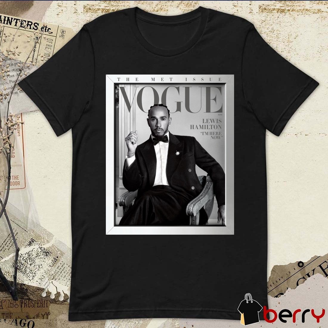 Vogue May The Met Issue Lewis Hamilton I’m Here Now 2025 Poster t-shirt
