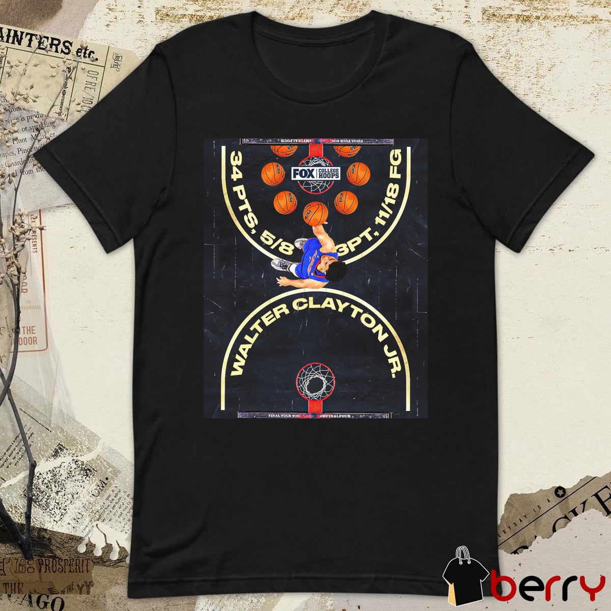 Walter Clayton Jr. Shot Lights Out For Florida Gators Men’s Basketball FOX College Hoops t-shirt
