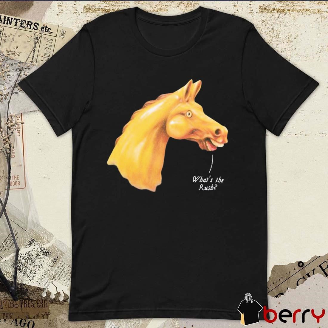 We Live In Time Carousel Horse What’s The Rush t-shirt