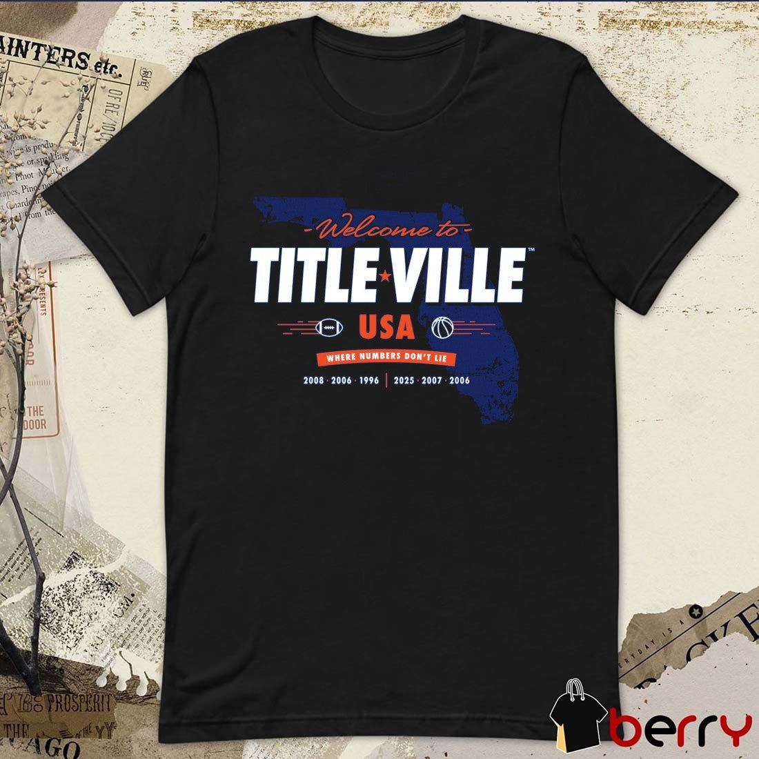 Welcome to Titleville USA Where Numbers Don’t Lie Florida Gators Football 1996 – 2008 Basketball 2006 – 2025 t-shirt