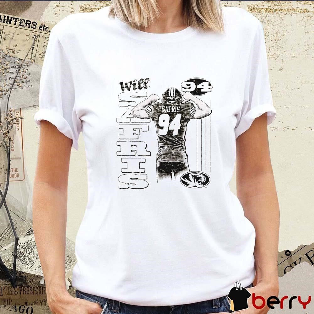 Will Safris Number 94 Missouri Tigers Graphic t-shirt