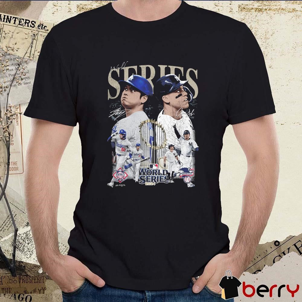 World Series Shohei Ohtani Los Angeles Dodgers Vs Aaron Judge New York Yankees MLB 2024 Signatures Vintage t-shirt