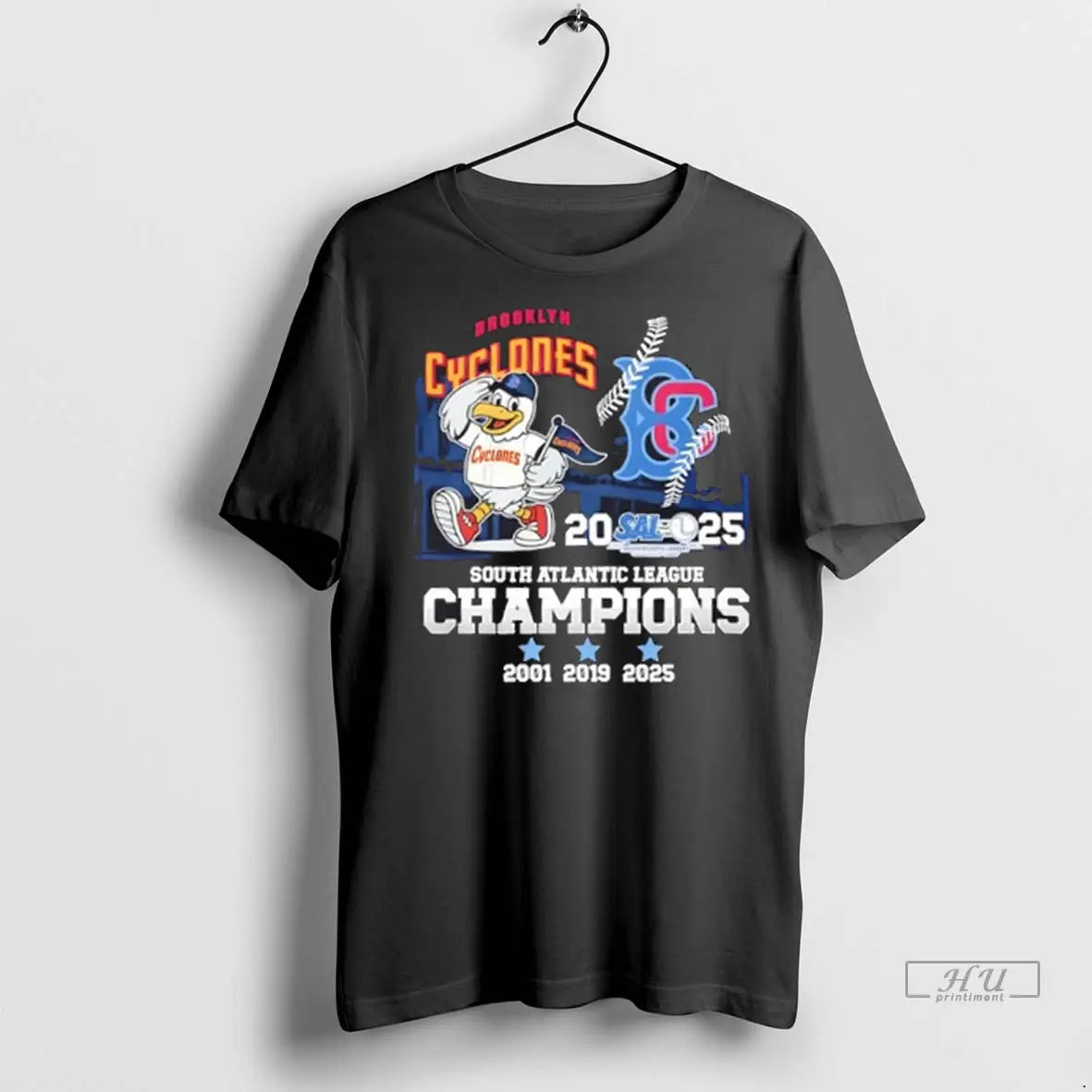 Officials 2025 South Atlantic League Champions Brooklyn Cyclones Mascot T Shirt