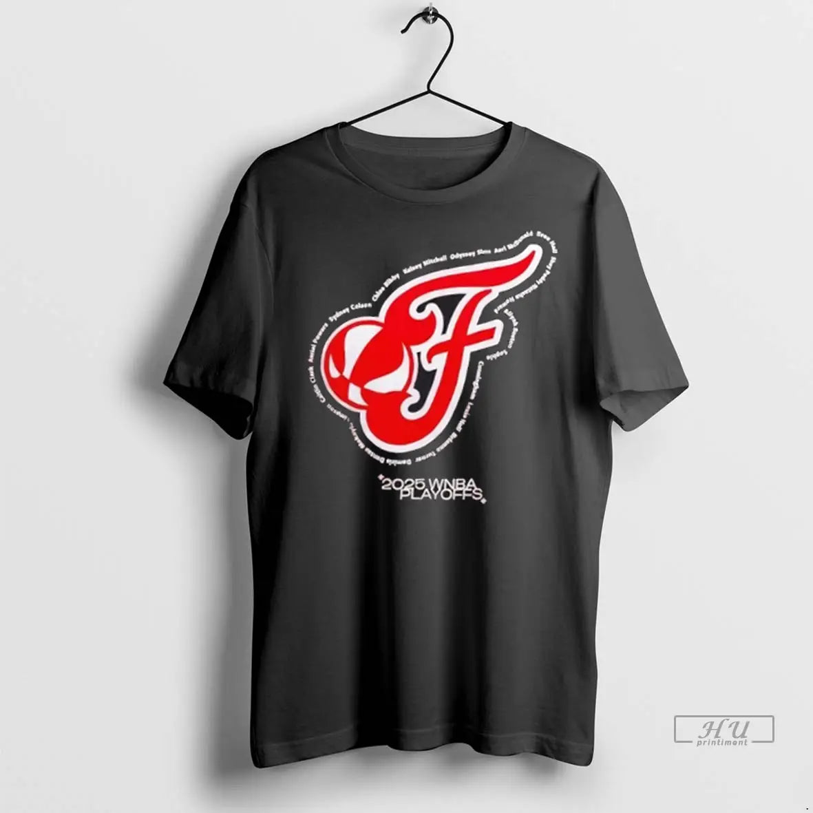 Officials 2025 Wnba Playoff Indiana Fever Logo 2 Sided T Shirt