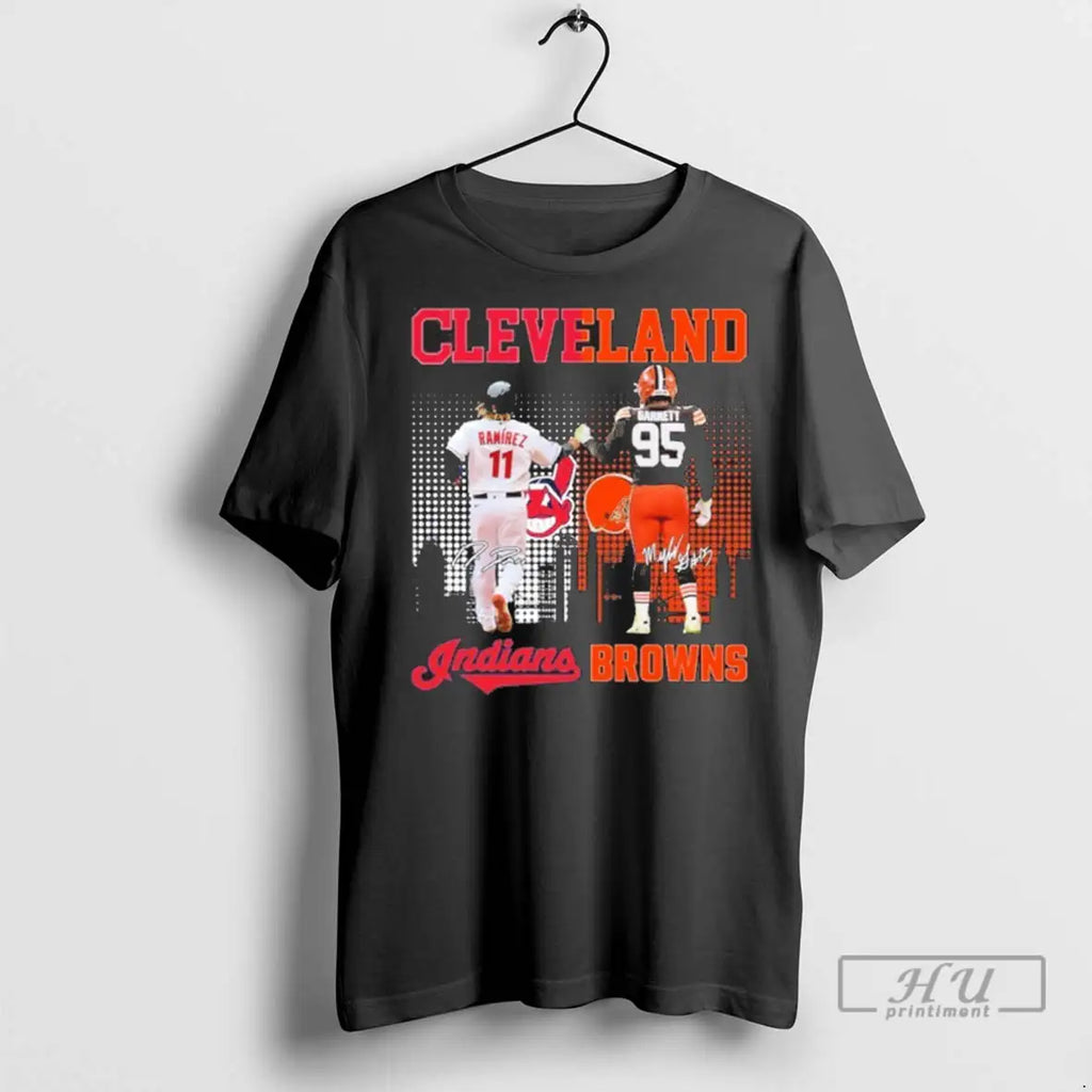 Officials Cleveland Indians Jose Ramirez And Myles Garrett Browns T Shirt