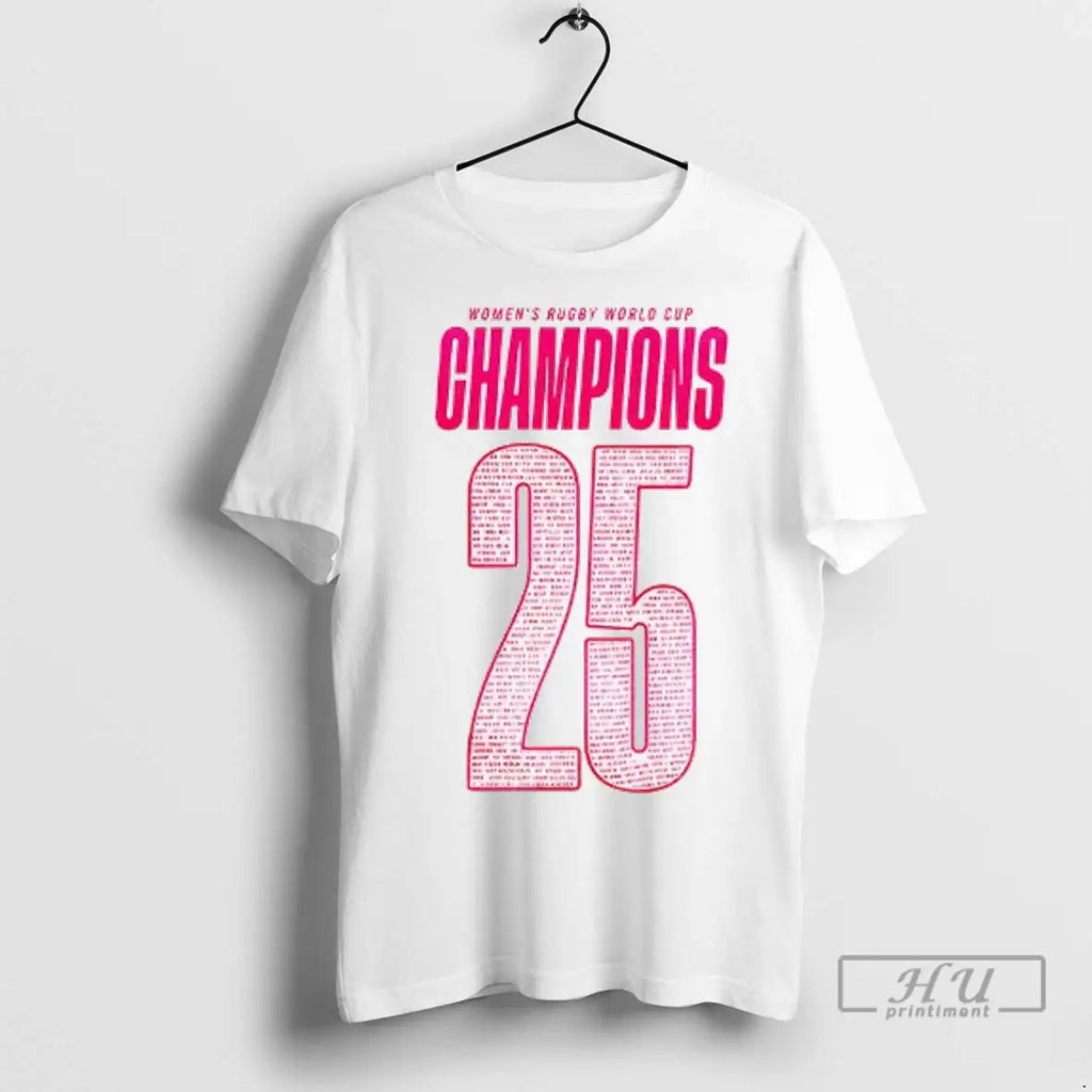 Officials England Womens Rugby World Cup Champions 25 T Shirt