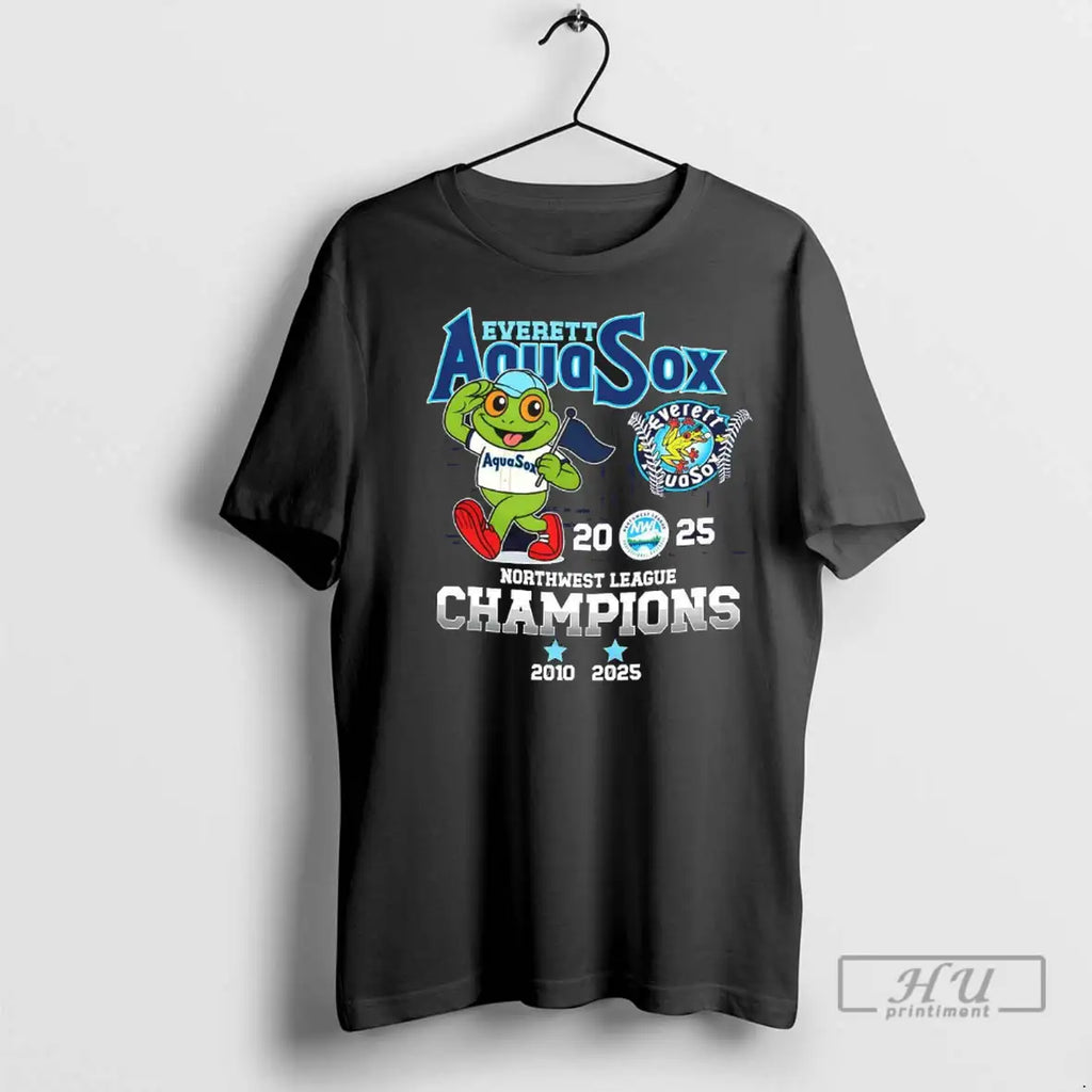 Officials Everett Aquasox Baseball Northwest League Champions 2025 Mascot Skyline T Shirt