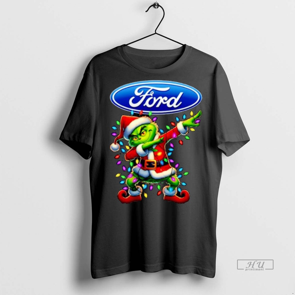 Officials Ford Motor X Grinch Dabbing Merry Christmas Ornaments Premium Tee Shirt Sweater